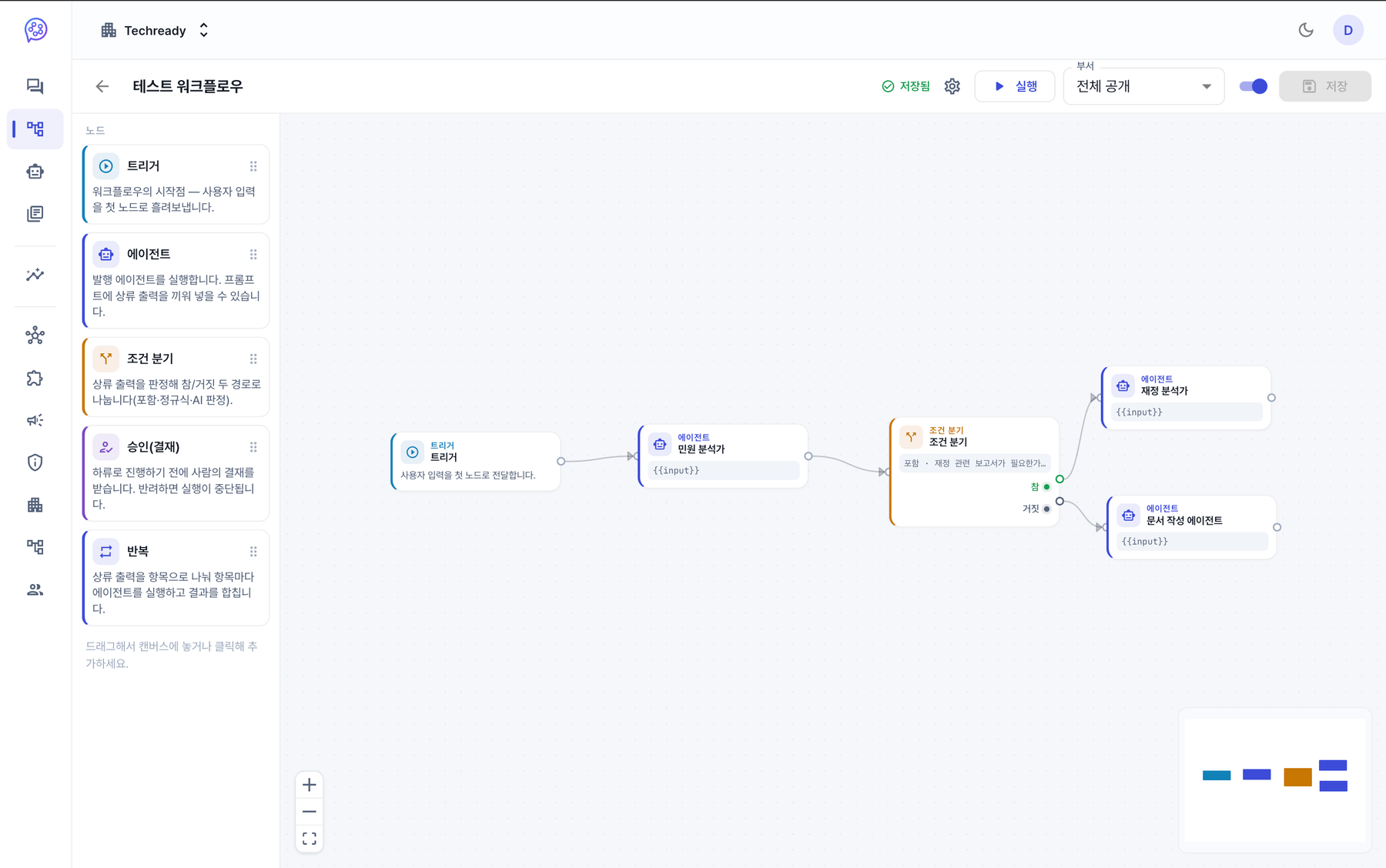 Visual workflow builder